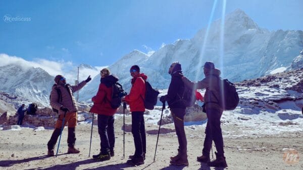 Everest Base Camp Trekking - a group picture at Gorakshep