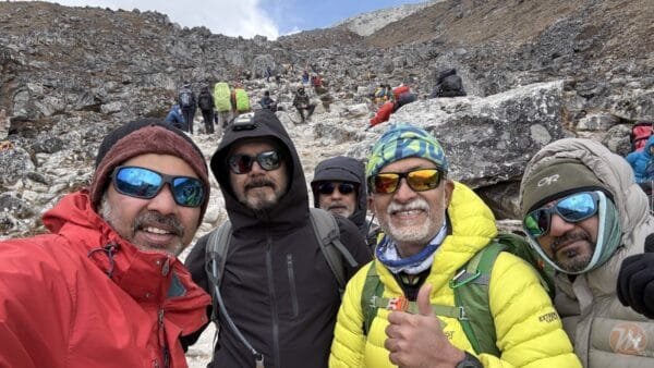 With Mr Sharad Kulkarni at Thukla pass on the way to EBC