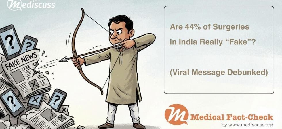 Fact Check: Are 44% of Surgeries in India Really “Fake”? (Viral Message Debunked)
