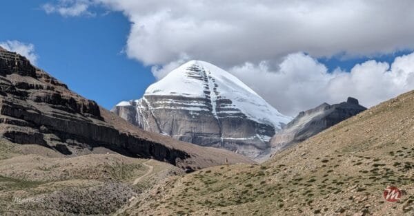 The majestic South Face of Kailasha from Ashtapada.