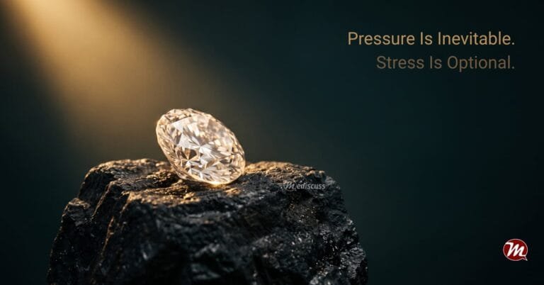 A diamond formed from coal, illustrating pressure transformed into strength.